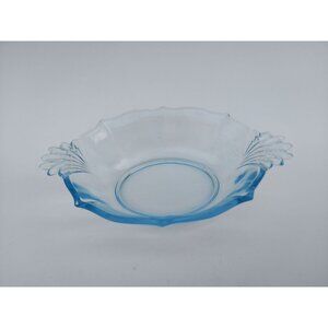 Fostoria Baroque Blue Oval Handled Glass Bowl 8 1/4" Vintage Elegant Design